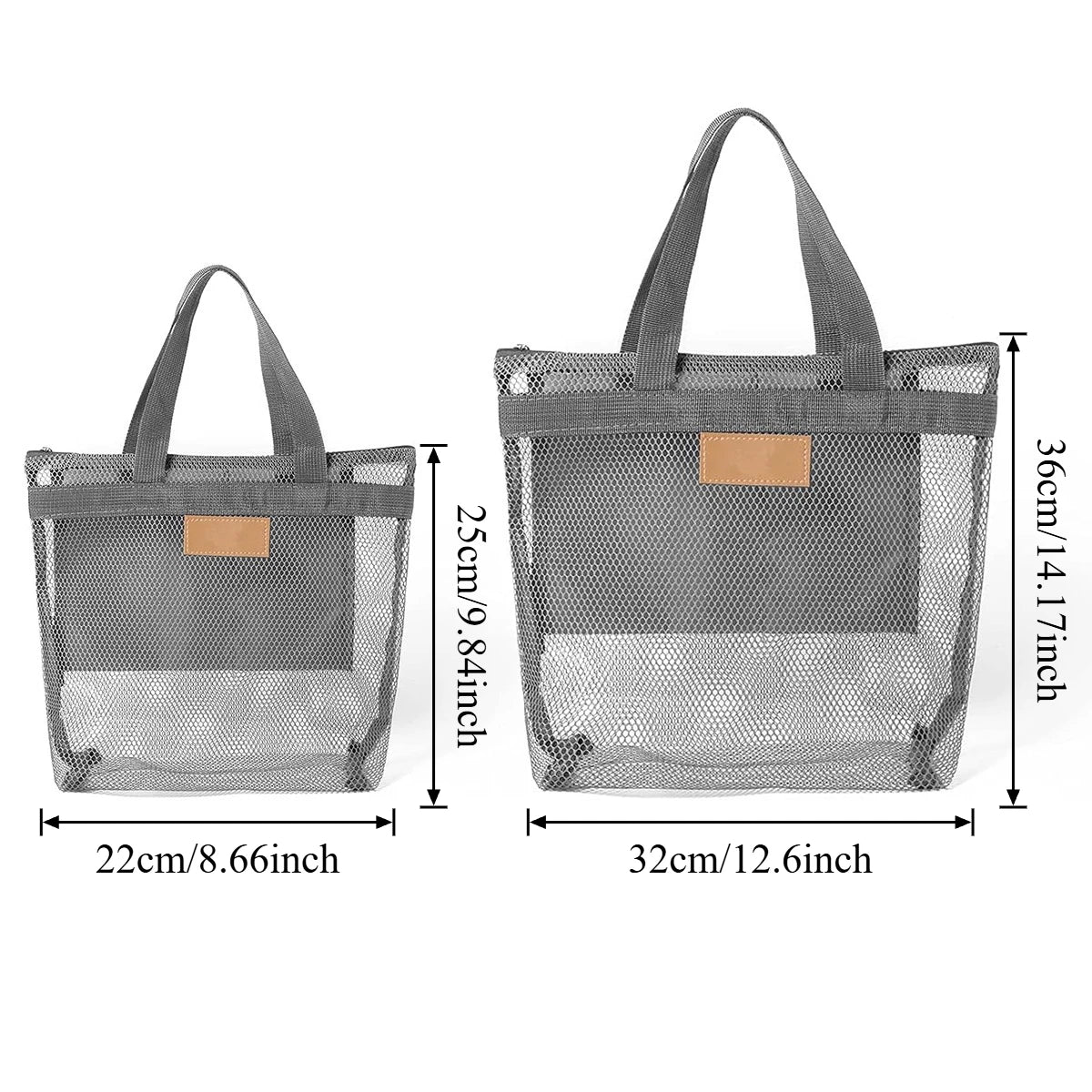 Mesh Shower Caddy Bag with Zipper – Quick-Dry Gym & Beach Bag