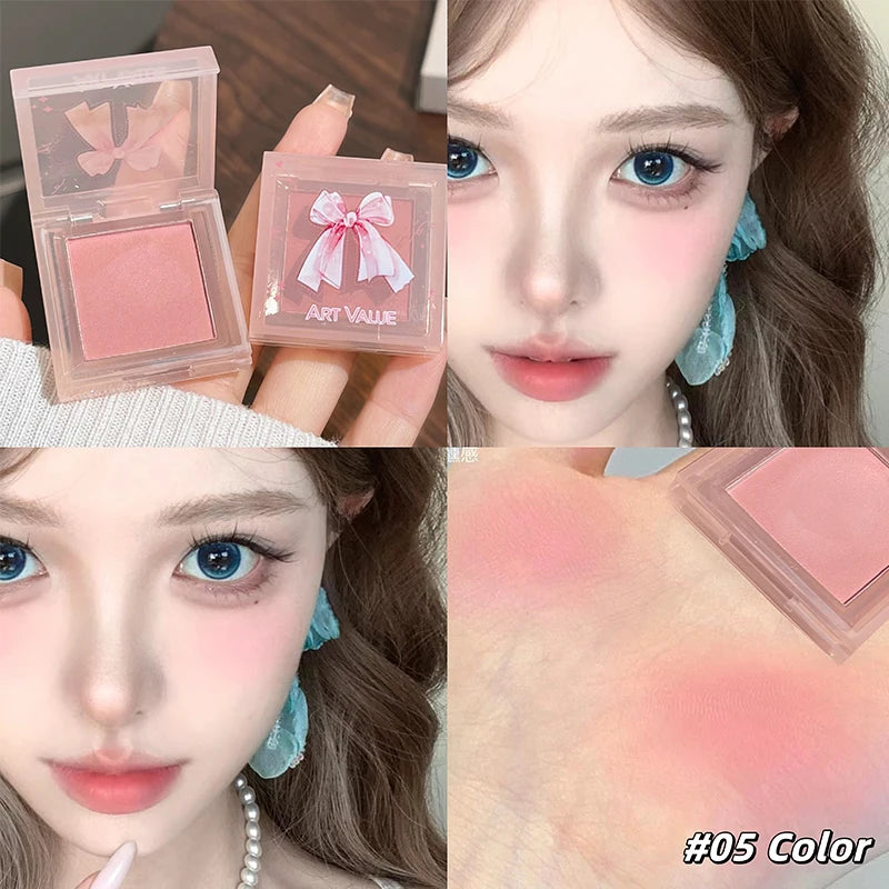 4-pack Lip Gloss 1-pack Powder Blusher Cosmetics Light Silky Texture