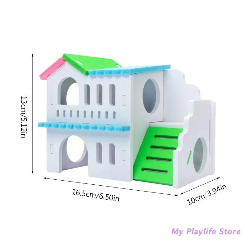 Hamster Wood House Hut Small Animal Rat Mouse Sleeping Nest Wooden Toy Habitats Decor Chinchilla Nest DIY Hideout Hut Zpaxo