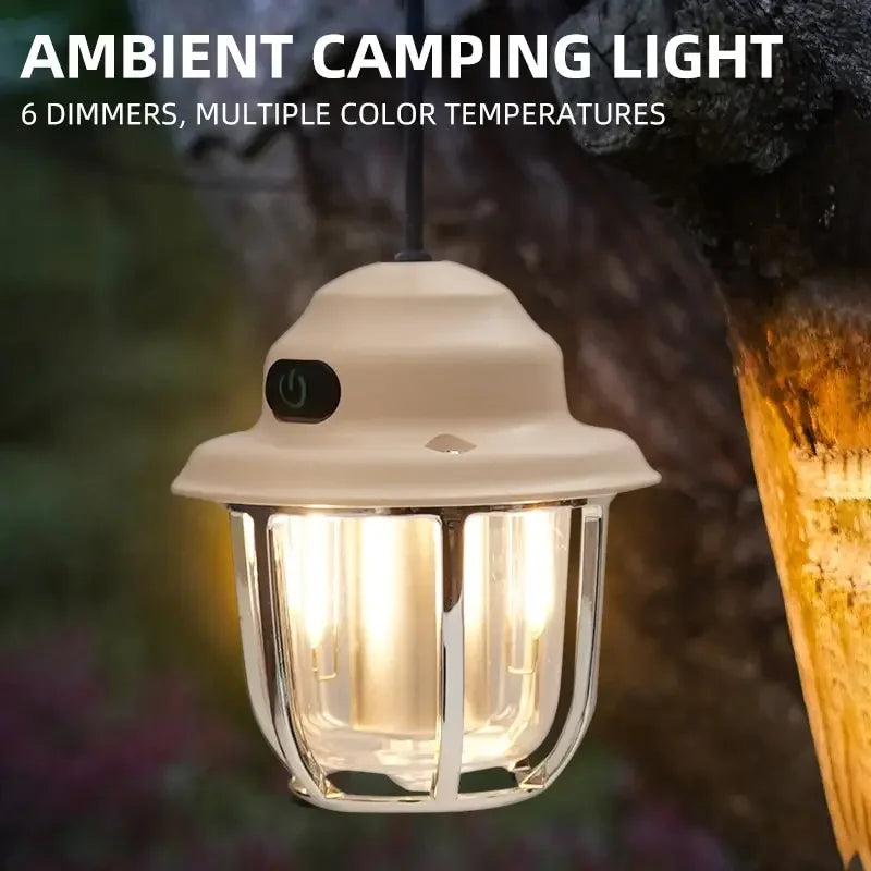 ESMARTER LED Camping Lantern – 1200mAh Retro Hanging Tent Lamp