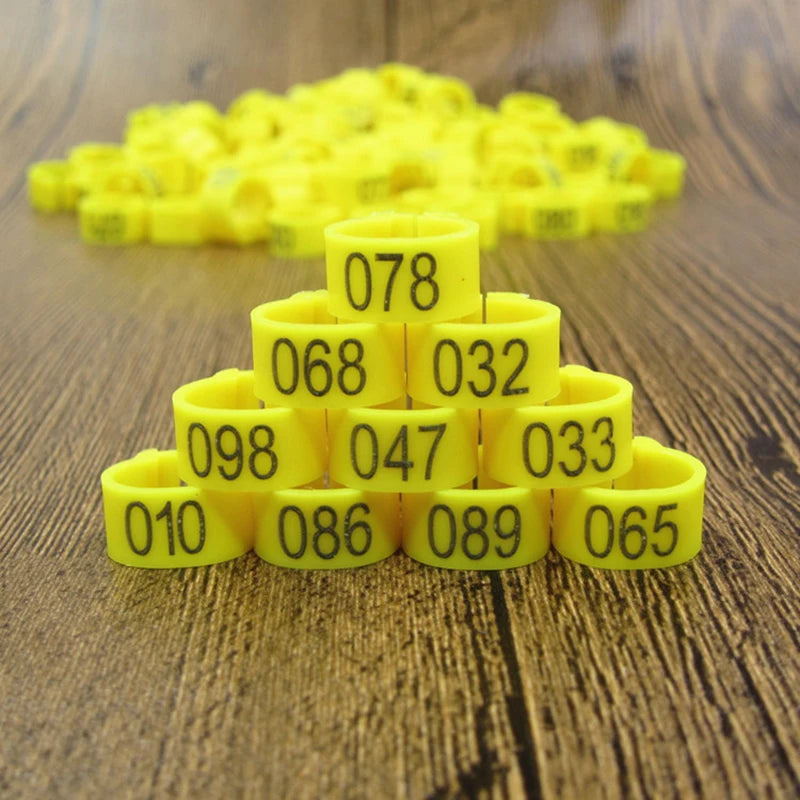 Bird Clip Ring ID Plastic Digital Markup Parrot Pigeons 10 Colors Zpaxo YELLOW
