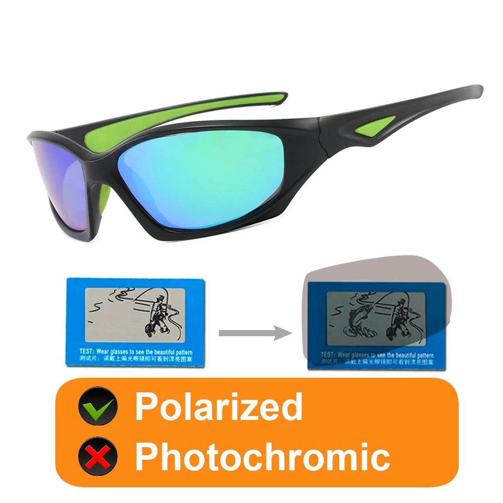 Toptrek Cycling Sunglasses UV400 Cycling Glasses Photochromic Sports Goggles Bicycle Eyewear Sunglasses Outdoor MTB Bike Glasses Zpaxo Black Green