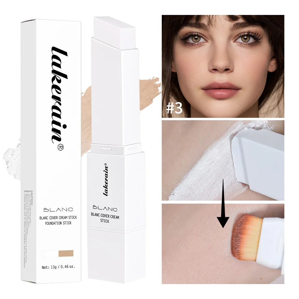 Blanc Cover Cream Stick Color Changing Foundation with Detachable Brush Coverage Changing Foundation Stick Base Makeup Zpaxo