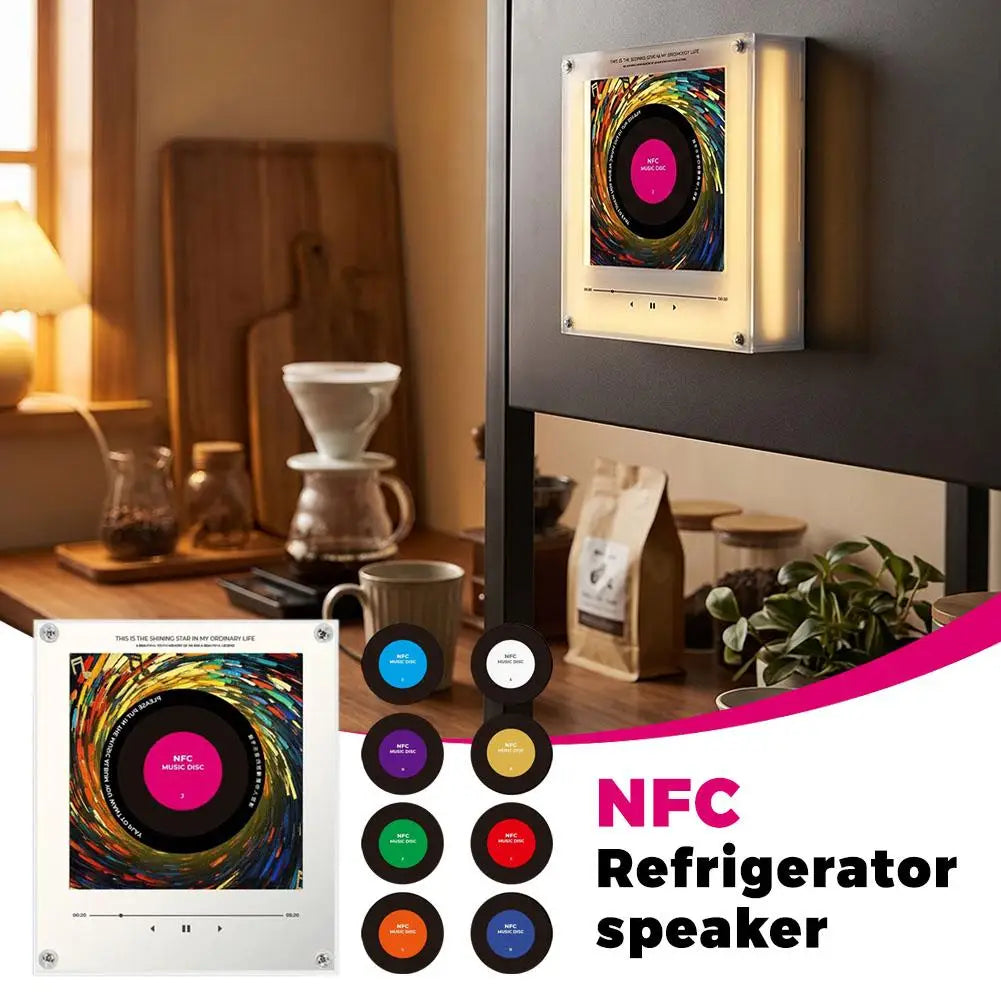 2026 New NFC Induction Magnetic Fridge Magnet Night Light Auto-Singing Acrylic Decor Type-C Rechargeable Creative Gift Zpaxo