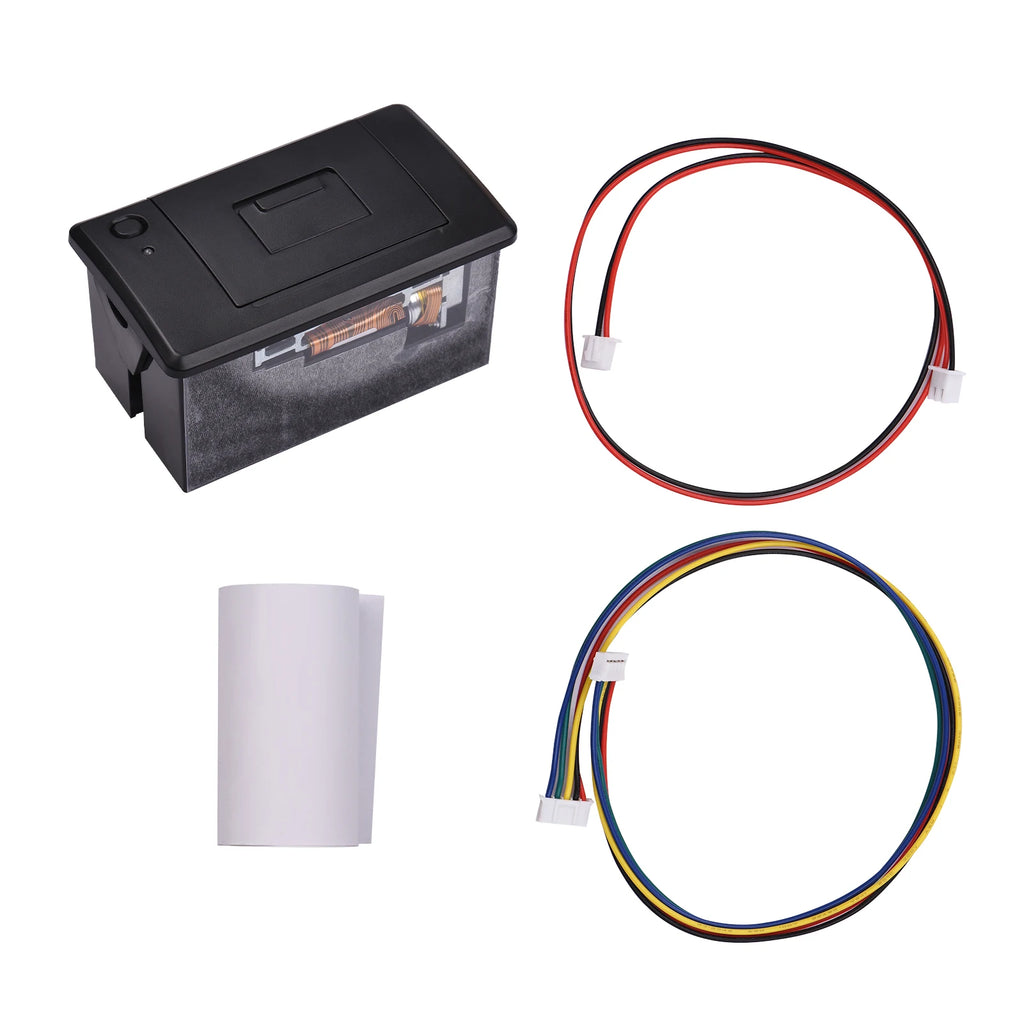58MM 203dpi Thermal Receipt Printer Low Noise Mini Printing Module with USB/RS232/TTL Serial Port Support ESC/POS Commands Zpaxo black