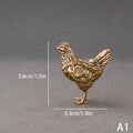 1 Miniatures Copper Rooster Hen Ornaments Solid Brass Small Statue Zpaxo A1