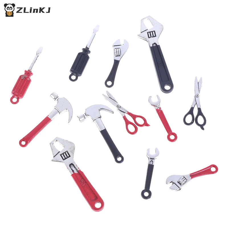 ▶6Pcs/Set Dollhouse Mini Repair Kits Accessories Hammer Wrench Furniture Toys Zpaxo
