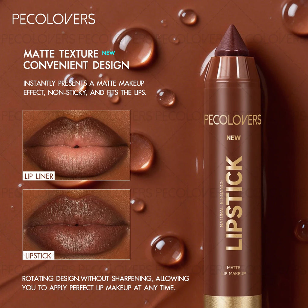 Brown Tube Lipliner Matched Transparent Lip Gloss Describe Contour Zpaxo