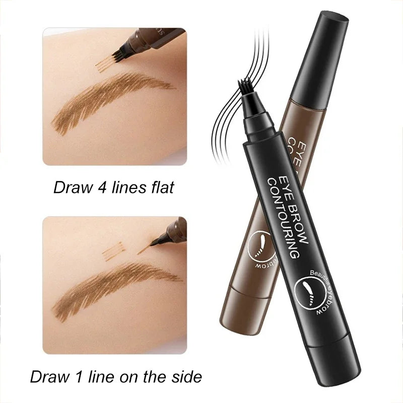 4 Point Eyebrow Pencil 5 Colors Long-lasting Non-smudged Waterproof