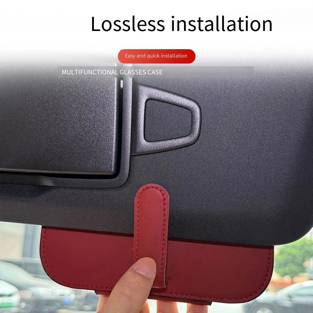 PU Leather Car Glasses Case Multi-function Universal Sunglasses Zpaxo