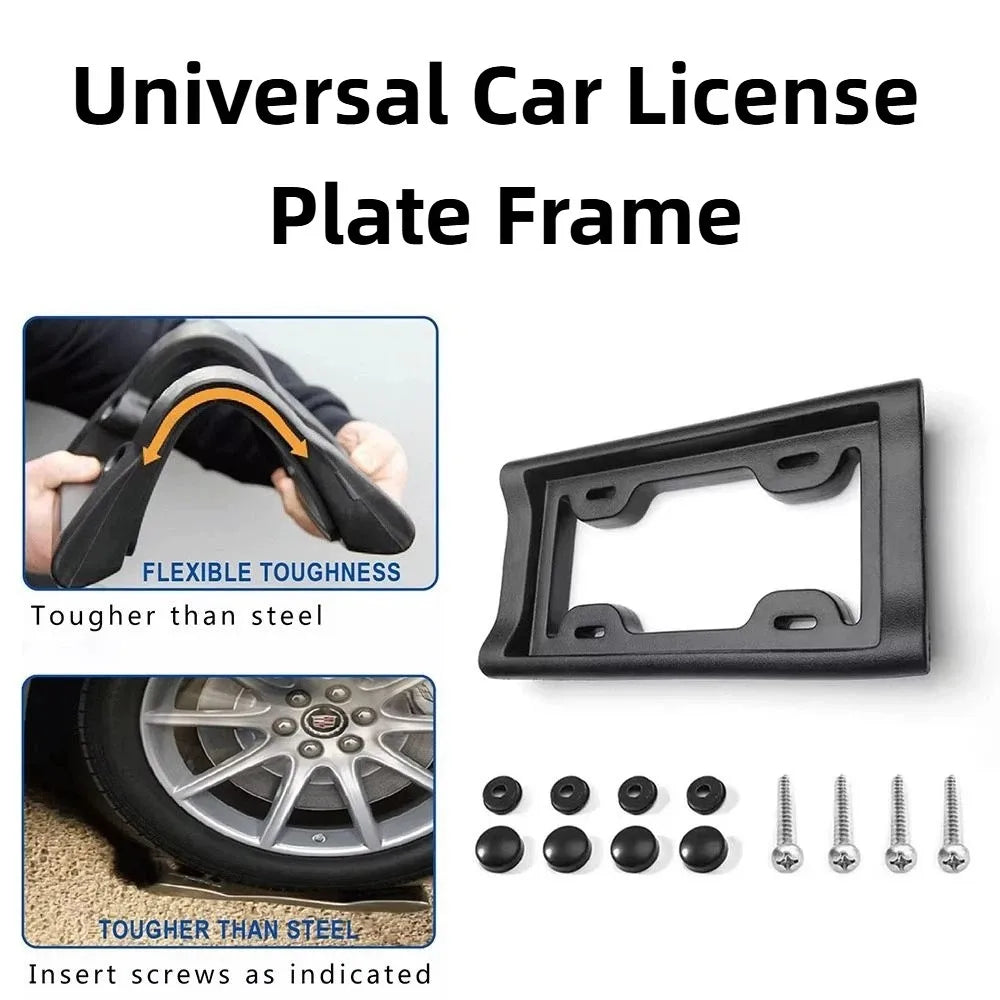 EVA Material License Plate Frame Black Color Crashproof Design License Plate Holder Anti-collision Protective Zpaxo
