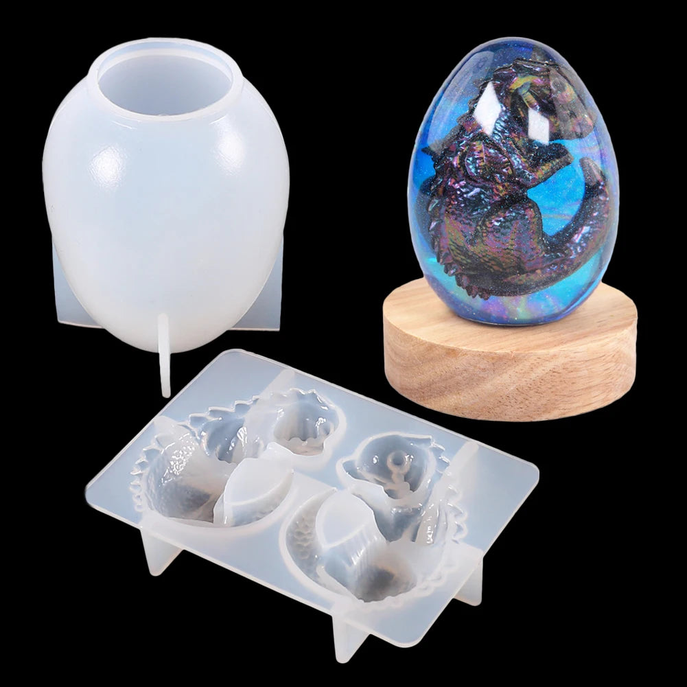 3D Dragon Egg Silicone Resin Mold DIY Dragon Animal Candle Craft Ornaments Casting Resin Epoxy Mould Home Decor Zpaxo