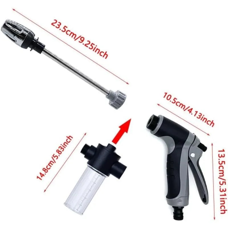 High-Pressure Spray Gun with Soap Dispenser & Long Rod