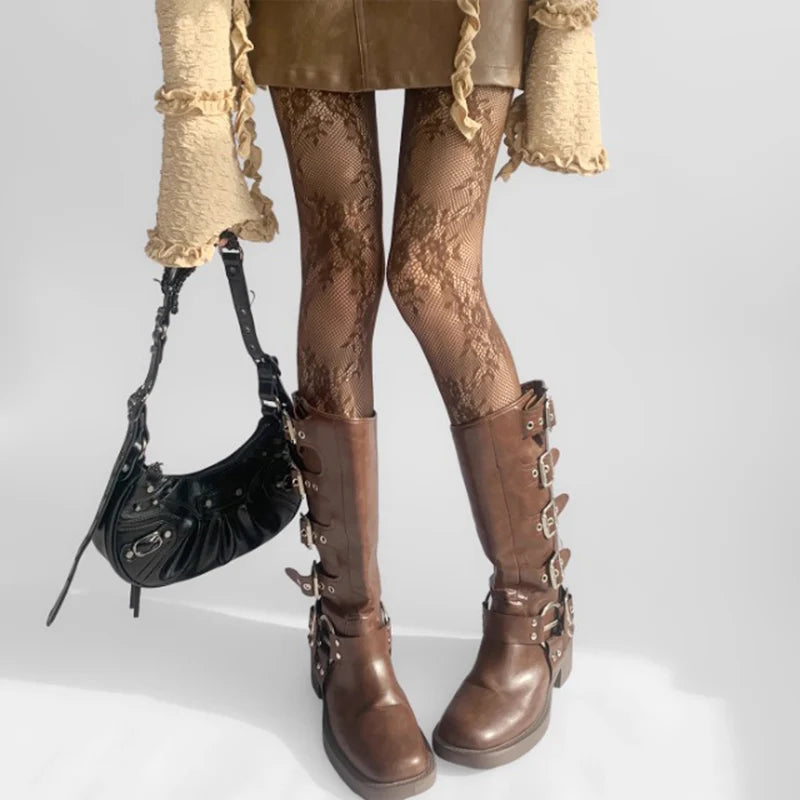 Tights Women Hollow Out Sexy Lace Floral Thigh Stockings Pantyhose
