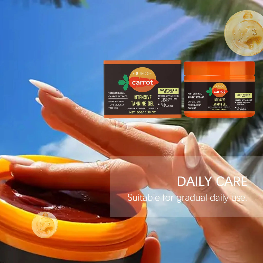 Carrot Tanning Gel – Sunless Bronzer & Moisturizing Tan Enhancer Self Tanner Gel Zpaxo