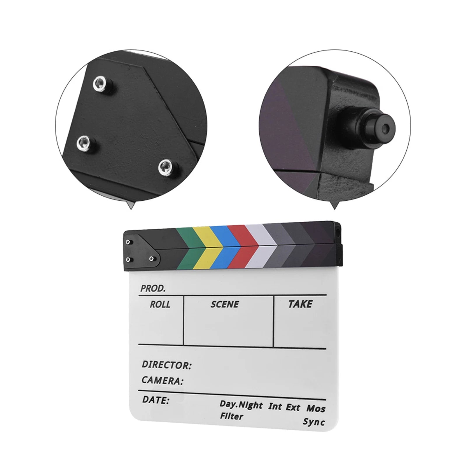 Professional Clapper Acrylic Clapboard Dry Erase TV Film Movie Director Cut Action Scene Clapper Board Slate with Pen Eraser Zpaxo