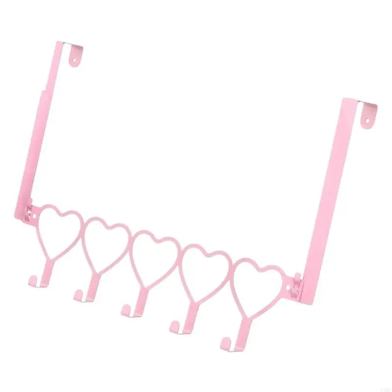 Multi Purpose Pink Metal Door Hanging Hook Clothes Bags Towels