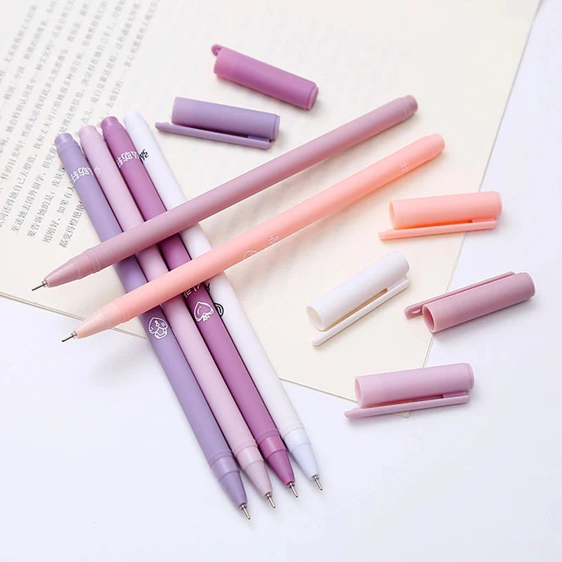 6-Pack Morandi-style Gel Pen Black Ballpoint Pens Office School