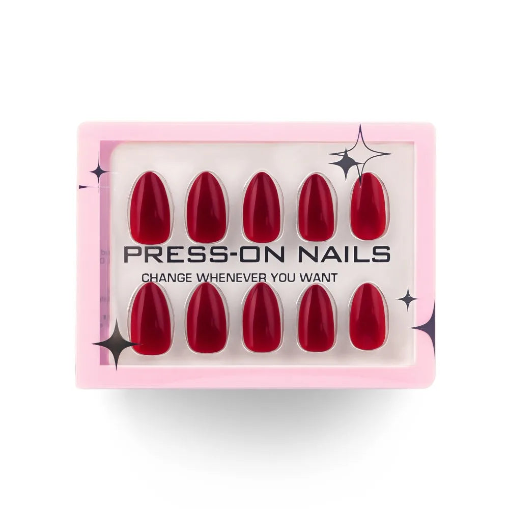 Manicure Long Almond False Nails Simple French Press Solid Detachable Zpaxo GD40