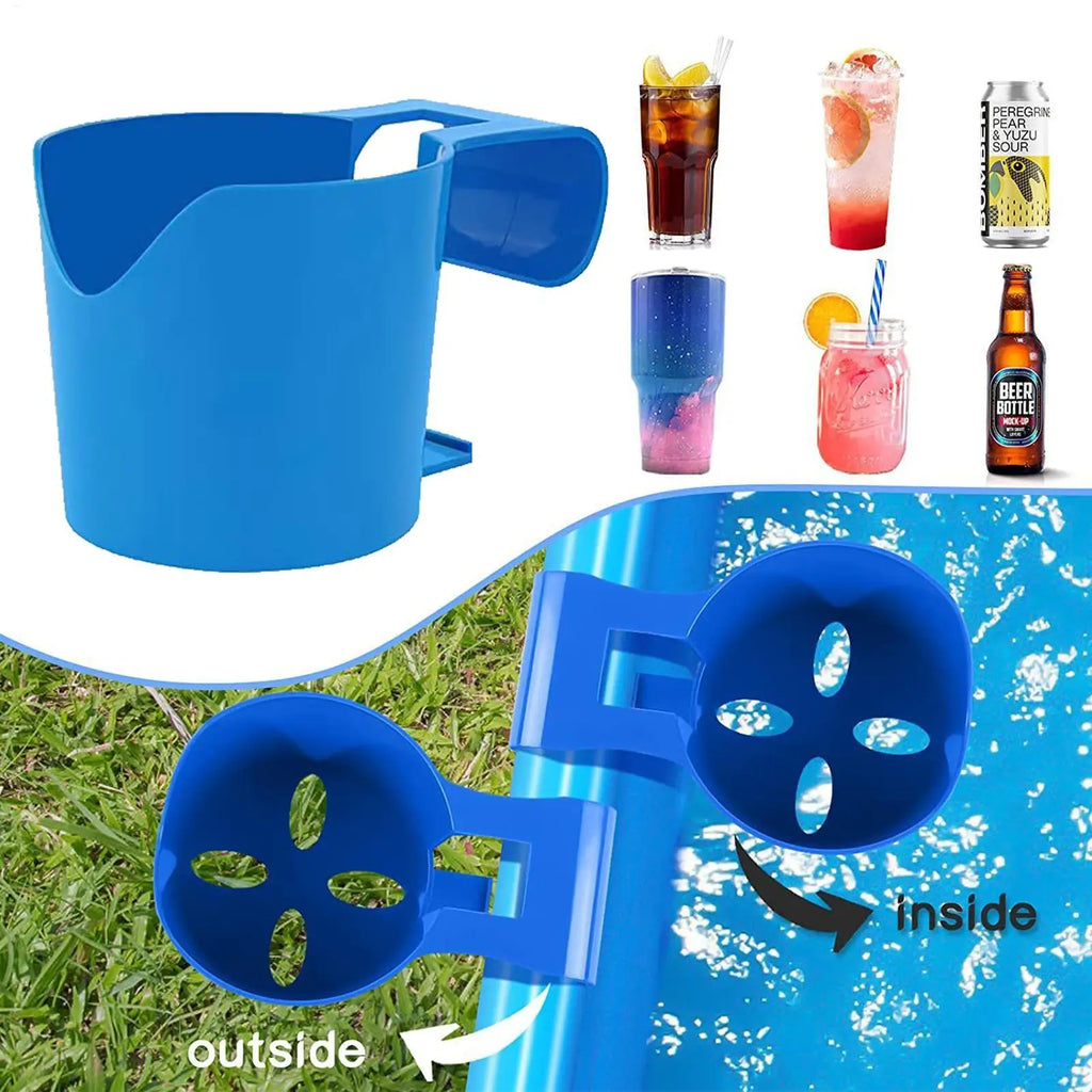 Poolside Cup Holder Backyard Pools No Punching Beer Bottle Drink