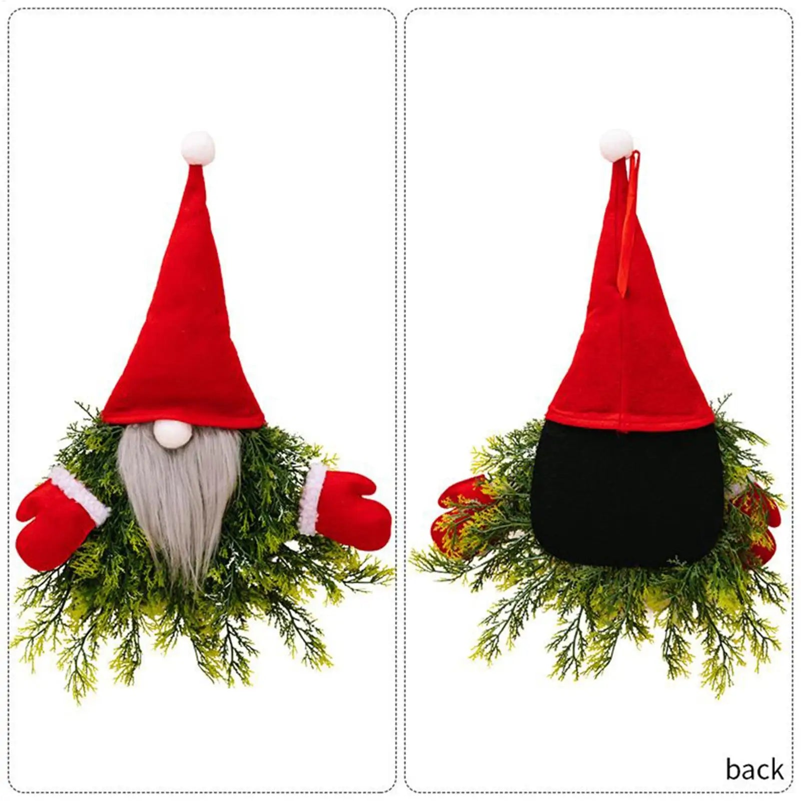 Outdoor Christmas Wreath LED Light Gnome Winter Holiday Decor Indoor