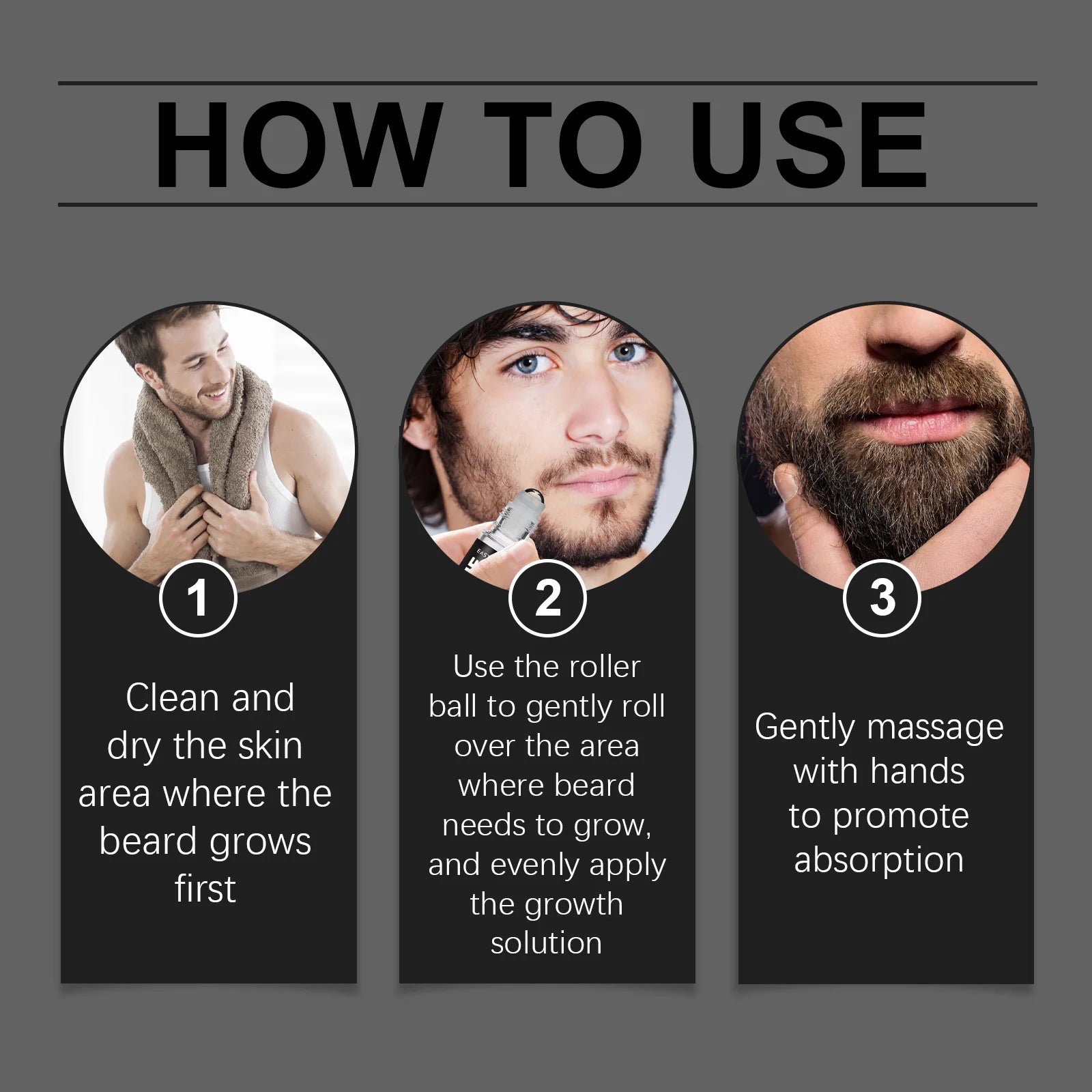 Beard Care Roll-on Reduces Shedding Deeply Nourishes Thick Beard Massage Treatment Improves Smooth Styling Soft Beard Treatment Zpaxo