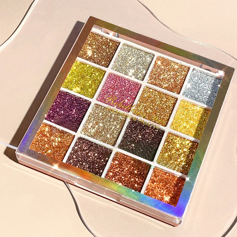 16 Pearlescent Eyeshadow Palette Eye Shadow Matte Glitter Multicolor Zpaxo