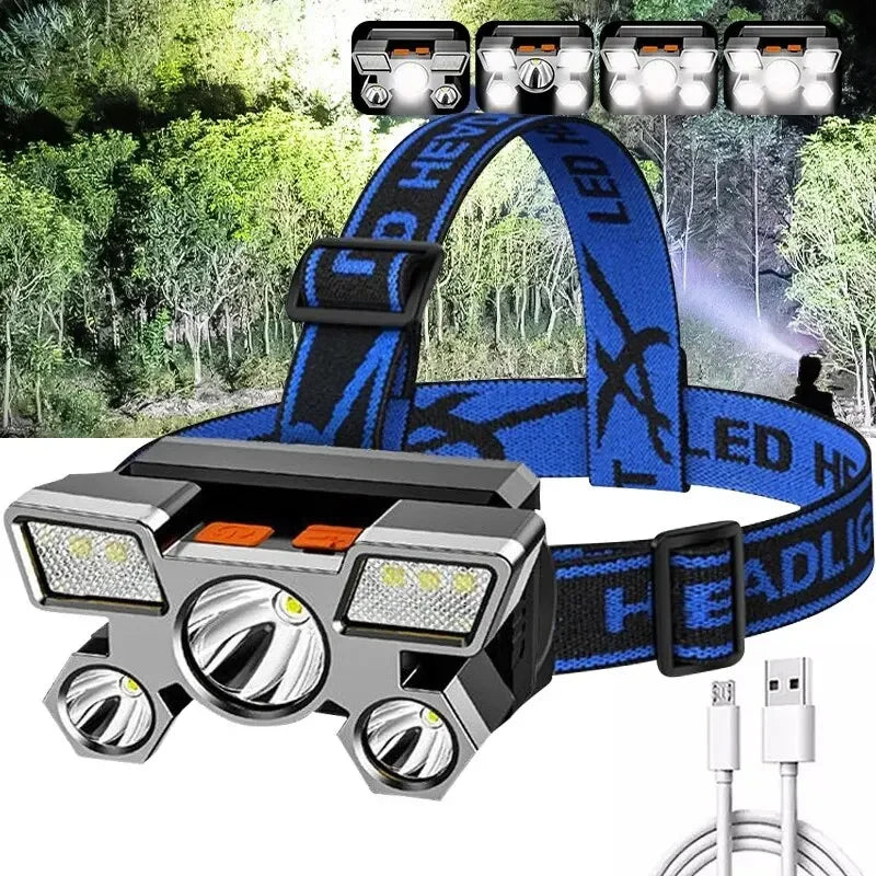 Rechargeable LED Headlamp – Camping, Fishing & Hiking Rechargeable Headlamp Zpaxo