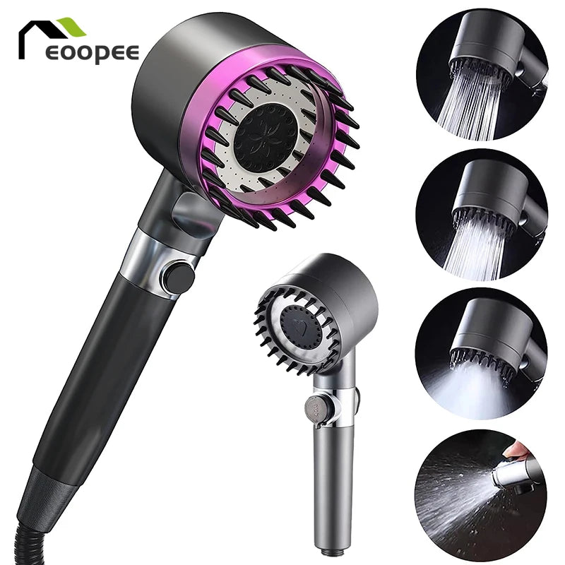 4 Modes Showerhead Pressure Shower Head Water Filtration Massage