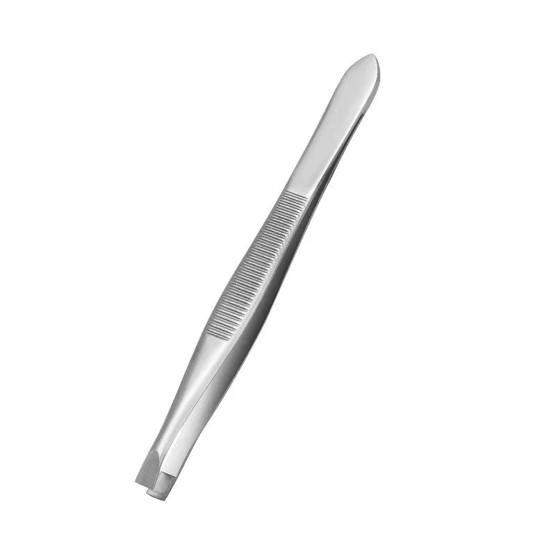 Eyebrow Tweezer Stainless Steel Beauty Clip Slant Tip Flat Trimming Zpaxo 1