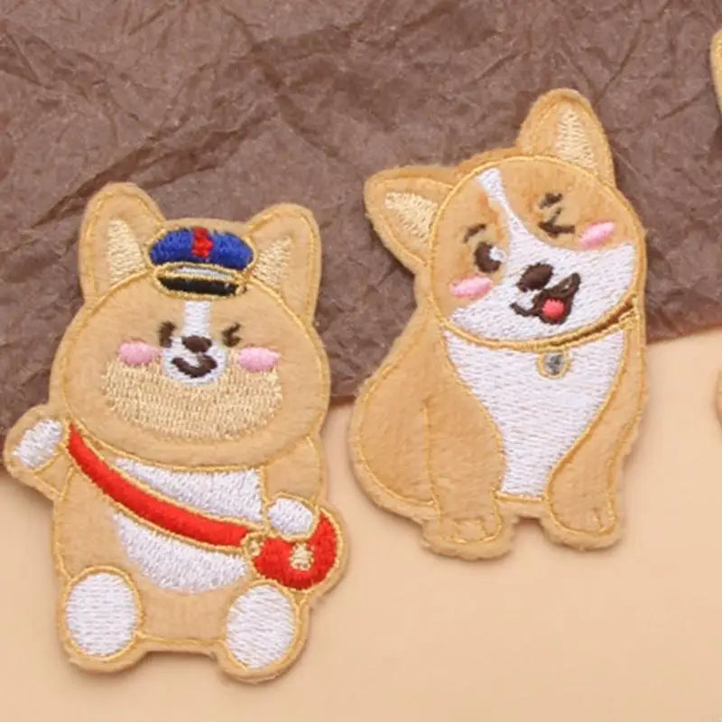 10Pcs Dog Fabric Iron On Patches Adhesive Embroidery Appliques For Garment Jackets Hat Bag Coat Clothing Decoration Zpaxo