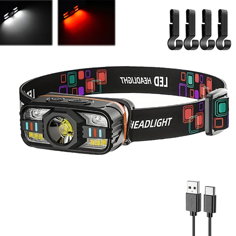 6-Mode COB LED Headlamp with Motion Sensor | Zpaxo