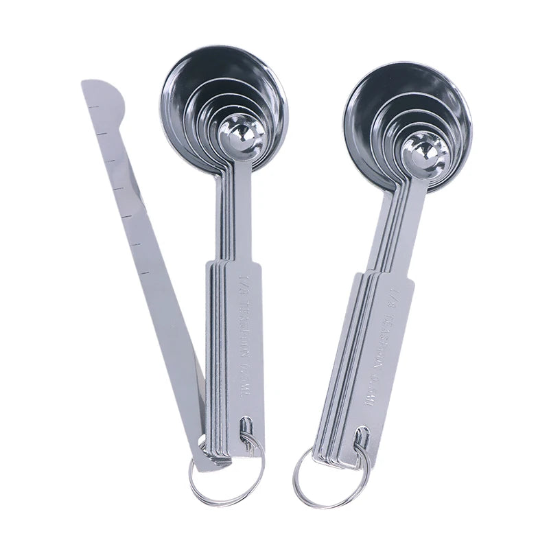 5/6Pcs Measuring Spoons Stackable Kitchen Measuring Spoon Set Stainless Steel Measuring Scoops Set Kitchen Baking Tool Zpaxo