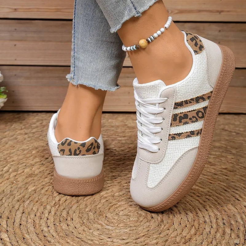 Women's Sneakers Fashion Casual Flats Vulcanize Shoes Round Toe Lace Zpaxo