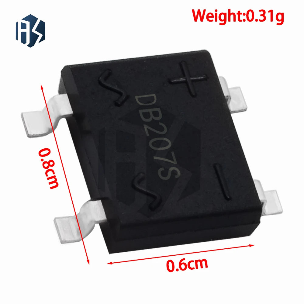10PCS/LOT DB207 SMD B207 DB207S SMD SOP Bridge Rectifiers 1000V 2A new original Zpaxo