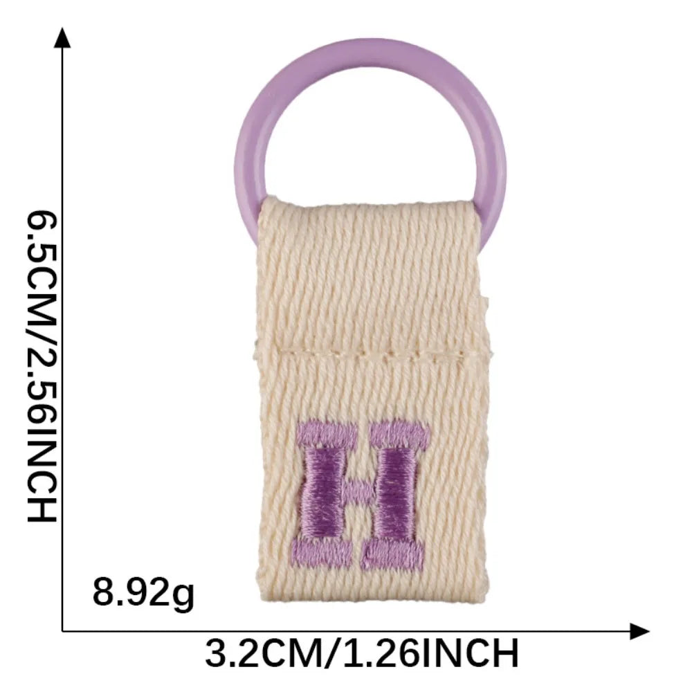 Keys Organizer 26 Letter Key Chain Ring Embroidery Alphabet Car Zpaxo Letter H