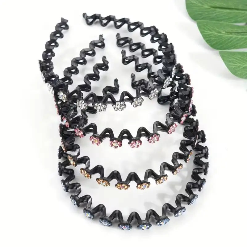 1pcs random Sparkling Rhinestone Floral Headband – Non-Slip Women's Accessory for Everyday, Celebrations, Weddings Zpaxo