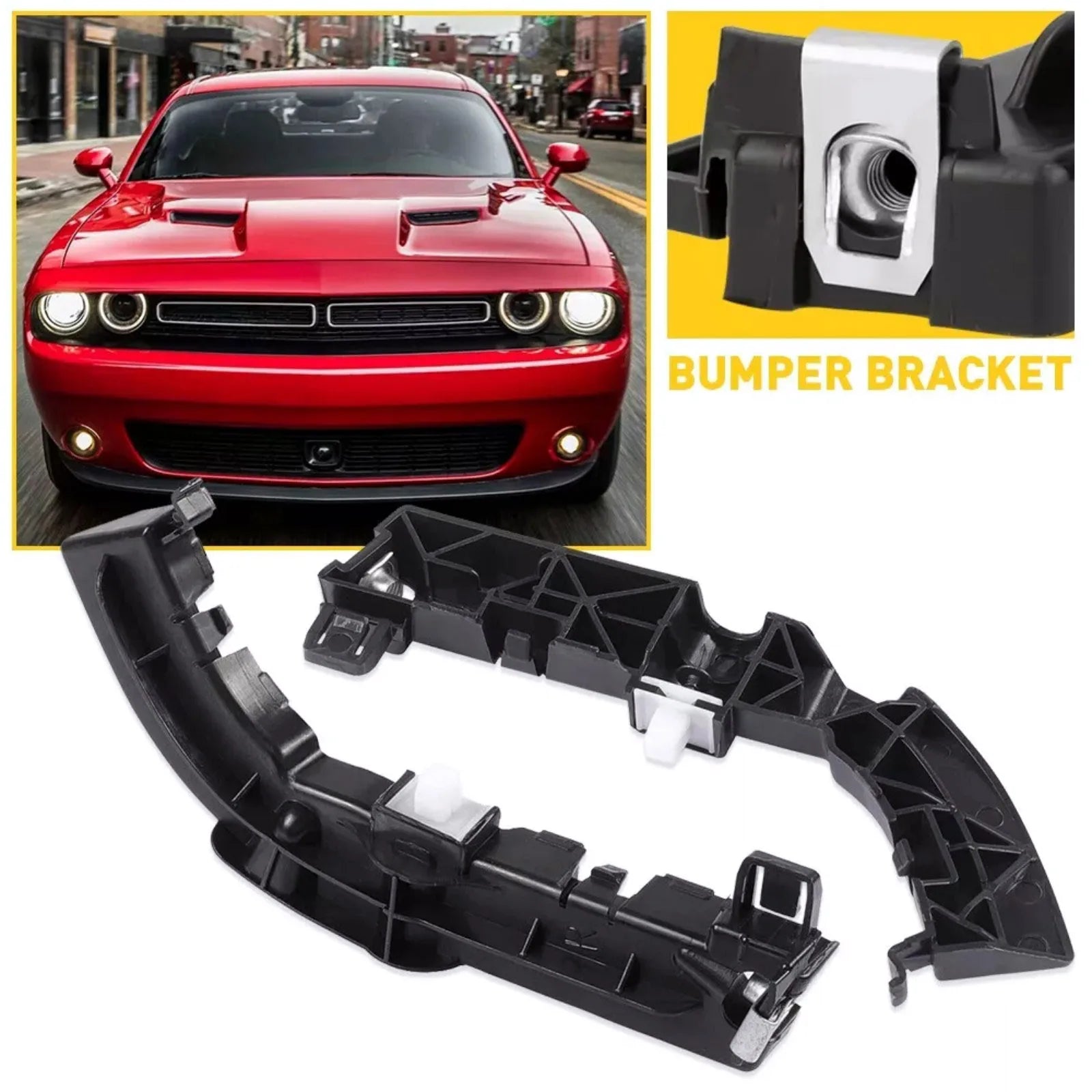 Left Right Bumper Fender Brackets Support Beam Front Dodge Challenger