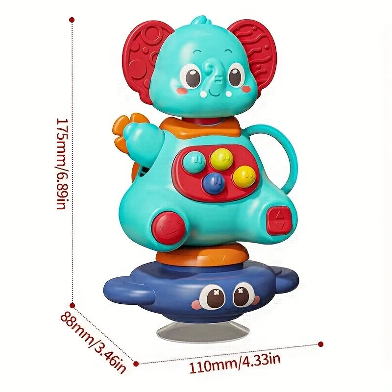 Blue Elephant Gyro Toy Huge Suction Cup That Can Rotate 360 Degrees