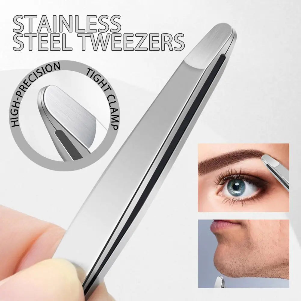 1/2/3PCS Stainless Steel Tweezers Precision Eyebrow Forceps Professional Beauty Tool For Facial Hair Removal Shaping Zpaxo