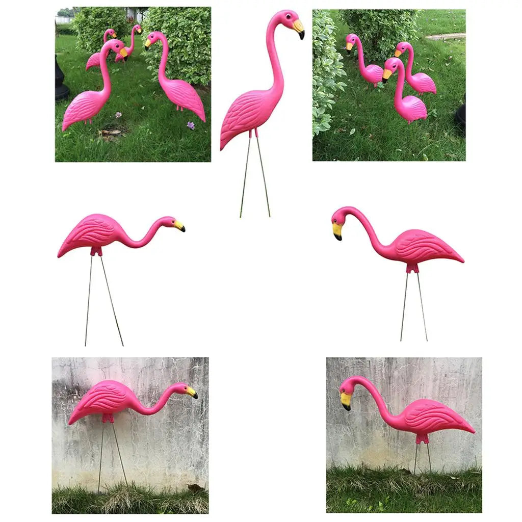 Flamingo Ornament Realistic Plastic Figurine Garden Decor Craft Home Zpaxo