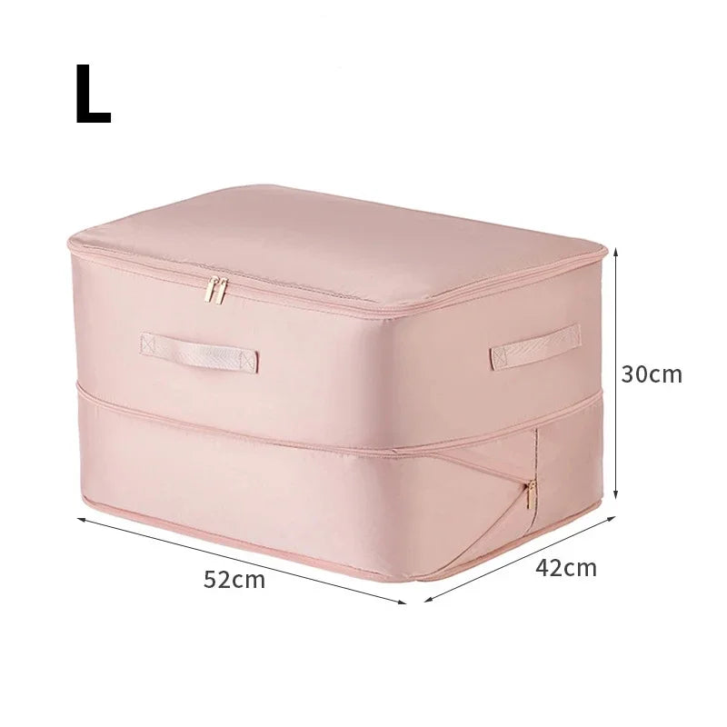 Compression Dustproof Organizer Storage Bag Large Capacity Moisture-proof Clothes Quilt Moving Bag Self Compression Organizer Zpaxo 1pc Pink-L
