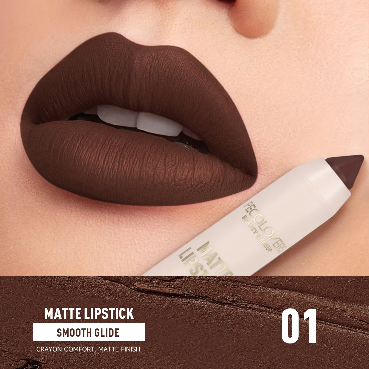 Matte Crayon Lipstick-long-lasting Easy Moisturizing Versatile Lip Zpaxo 01