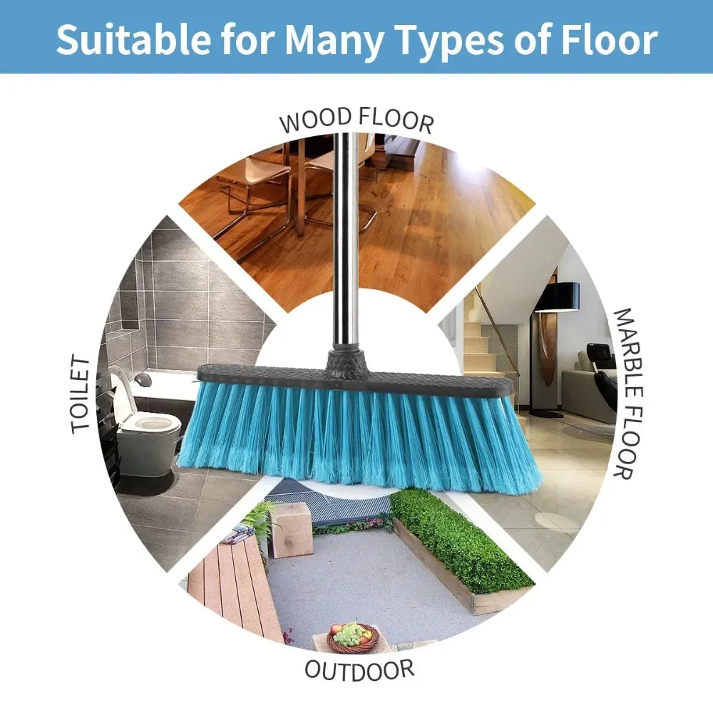 Floor Cleaning Broom with Adjustable Long Handle Stiff Bristle Grout Brooms Scrubber for Cleaning Bathroom, Kitchen,courtyard Zpaxo