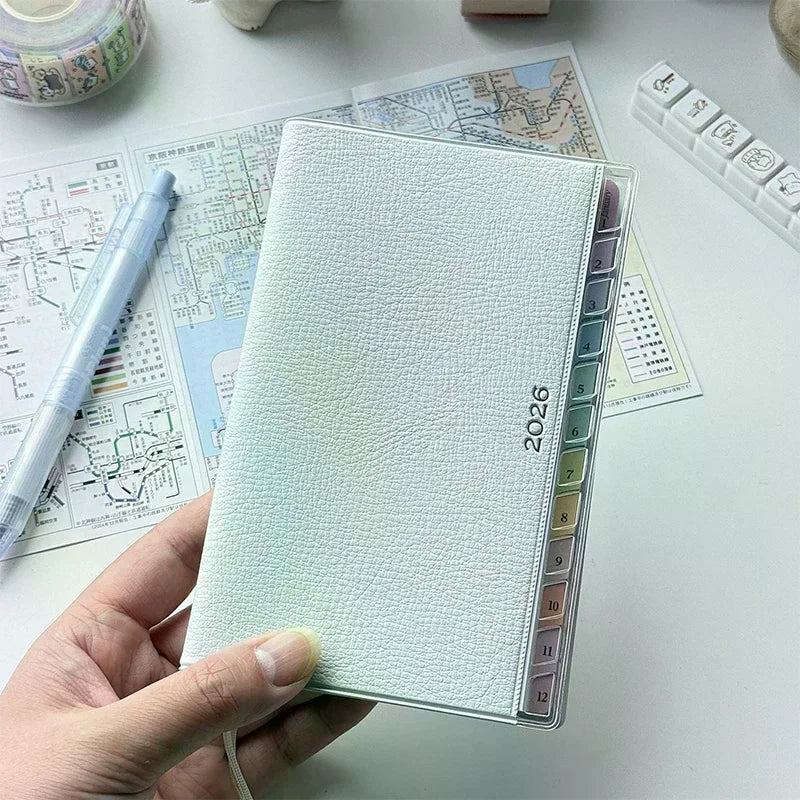 Calendar Notebook Diary 2026 Planner With Rainbow Cortical Schedule Handbook High Value Monthly Weekly Plan Work Notes Zpaxo