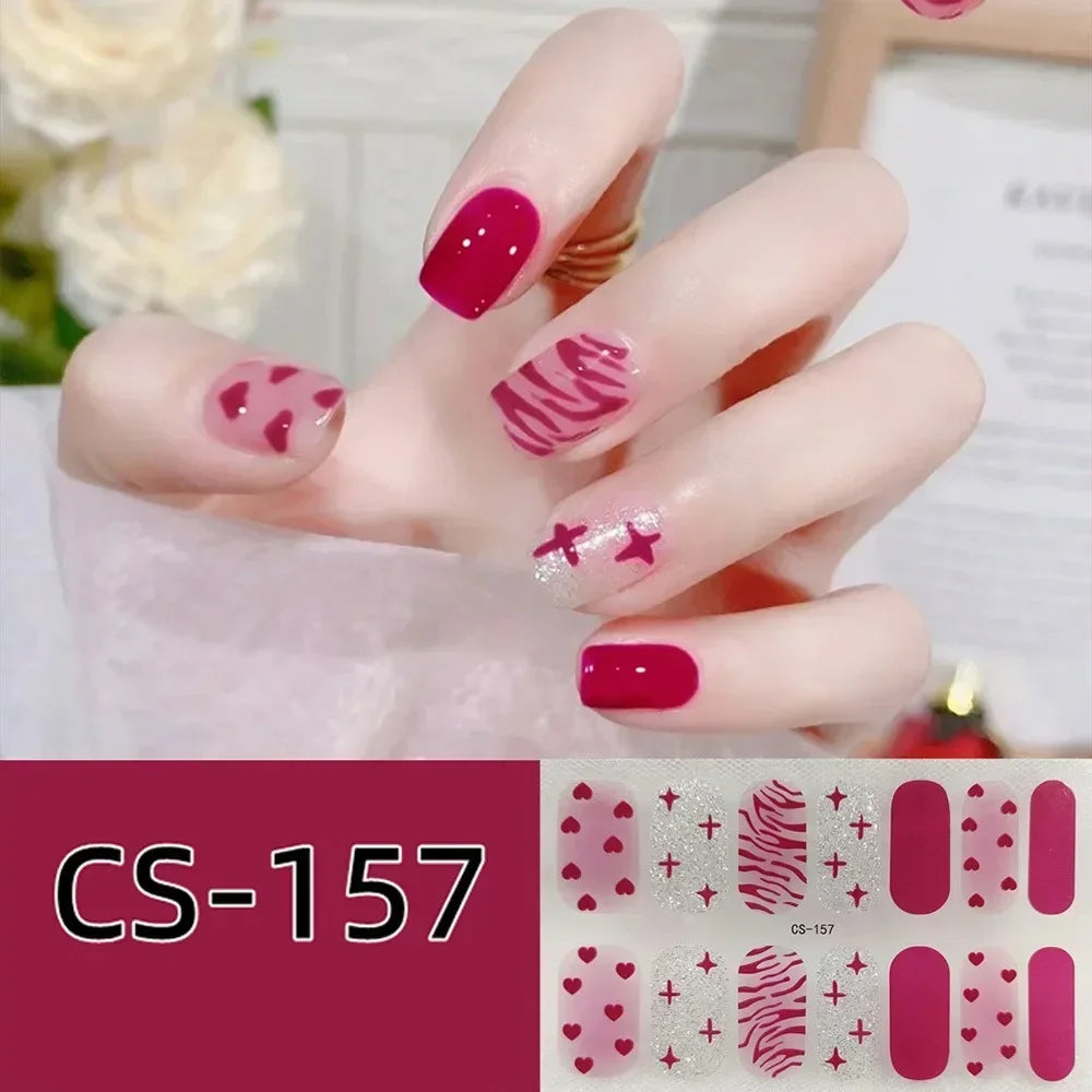 Baking Free Fashionable Nail Art Stickers Collection Manicure DIY Nail Polish Strips Wraps for Party Decor Zpaxo CS-157