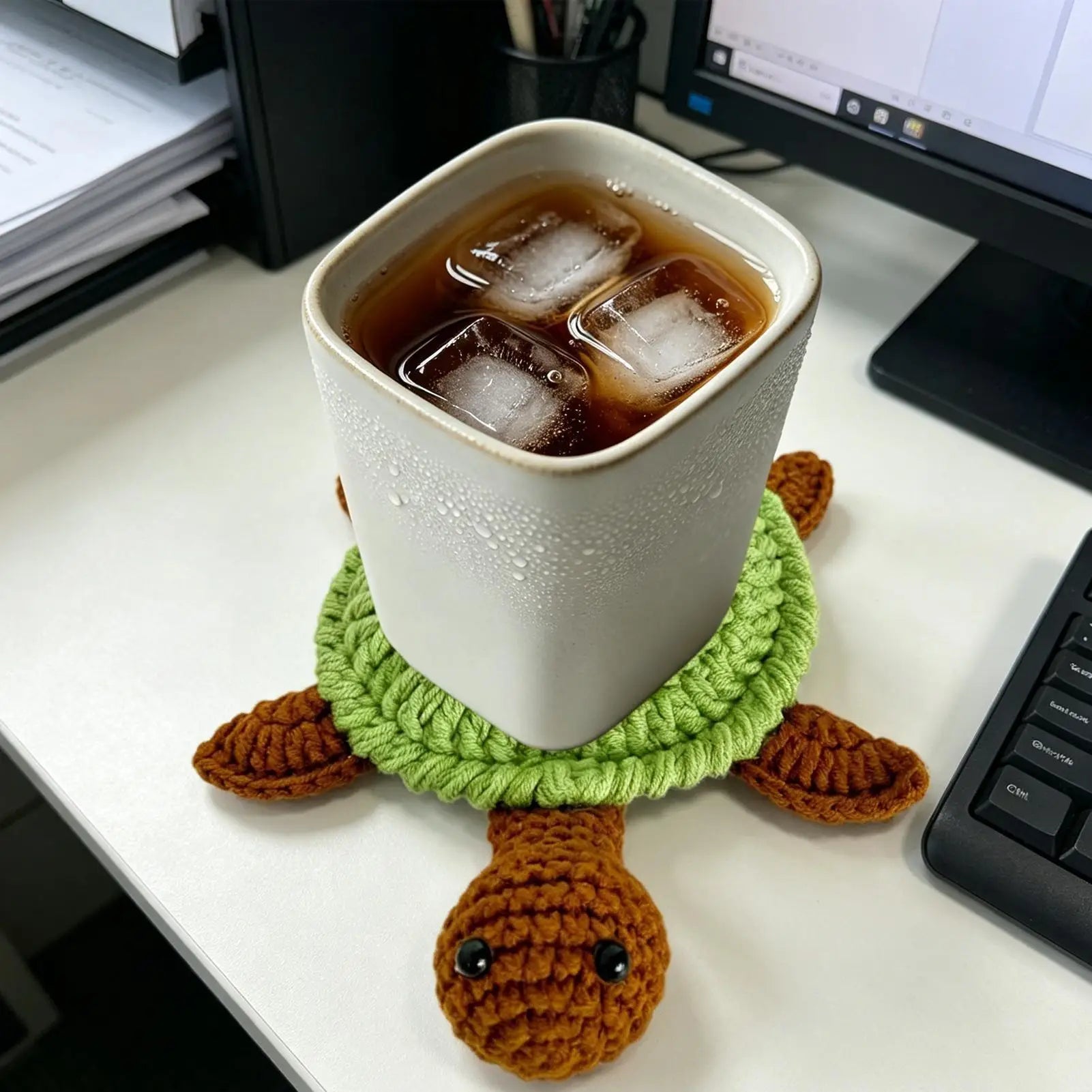 Cup Coasters Crochet Non-slip Funny Home Decor Animal Table Drinks