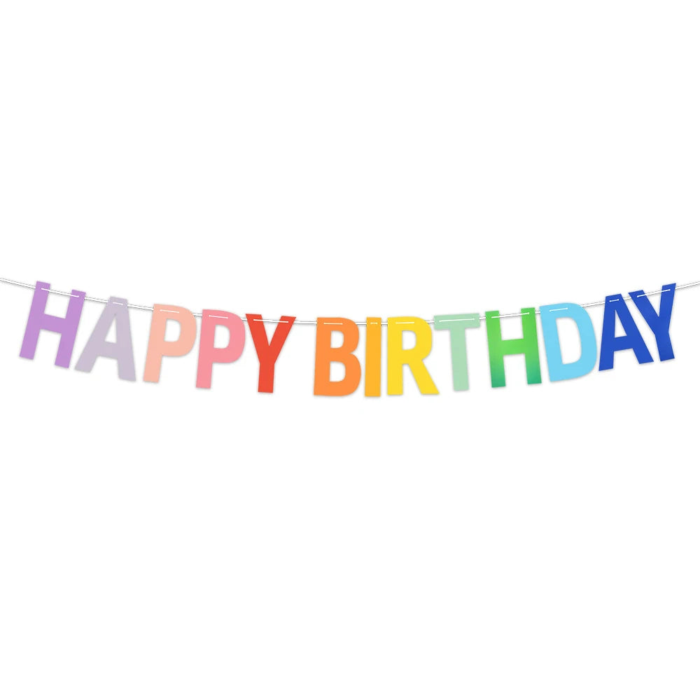 Rainbow Happy Birthday Banner Paper Garland Kids 1st Party Hanging Zpaxo 2m HAPPY BIRTHDAY