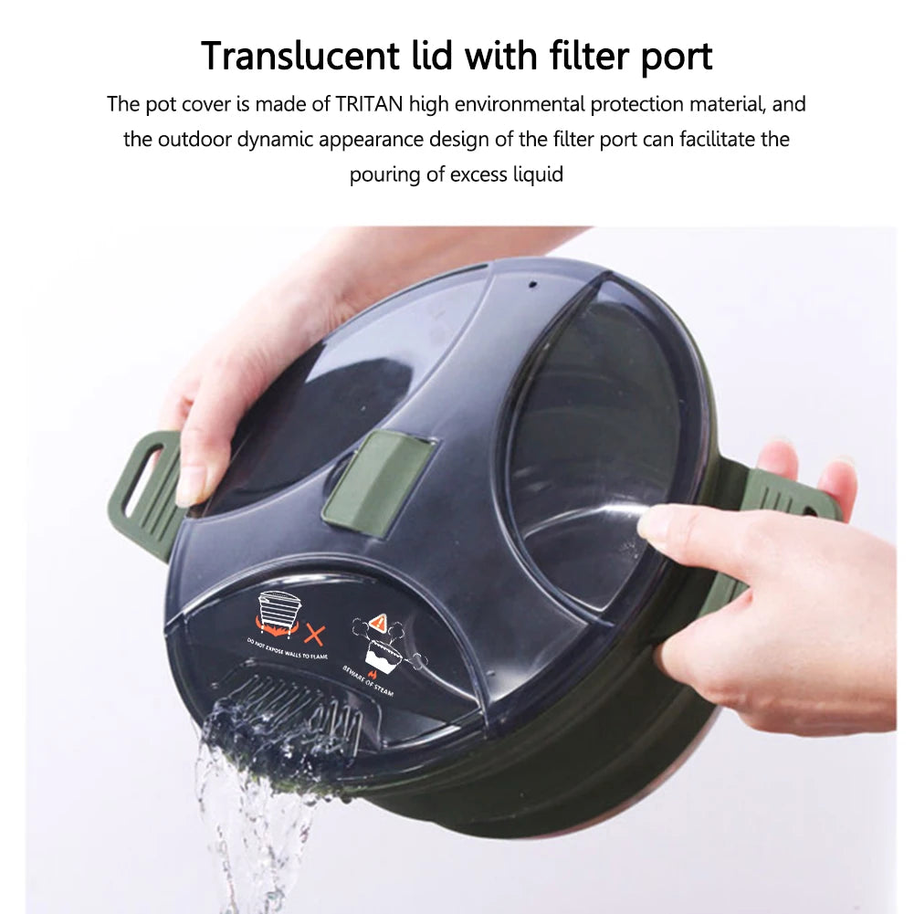 2.5L Silicone Folding Pot Portable Coffee Tea Cooking Pot Outdoor Picnic Camping Cookware Stirfry Heat-Resistant Kitchen cooker Zpaxo
