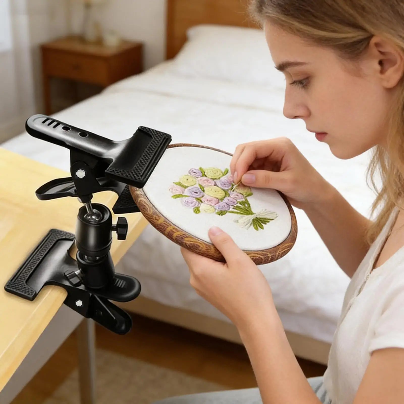 Embroidery Holder Heavy Duty Adjustable Portable Clamps Lap Stand